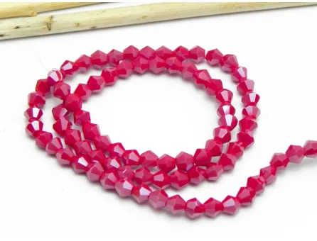 Margele cristal biconic 4mm rosu inchis opac lustered (sirag)