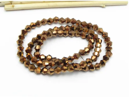 Margele cristal biconic electroplacat 4mm cupru metalic (sirag)