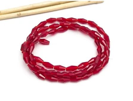 Margele cristal biconic 8x4mm rosu inchis (sirag)