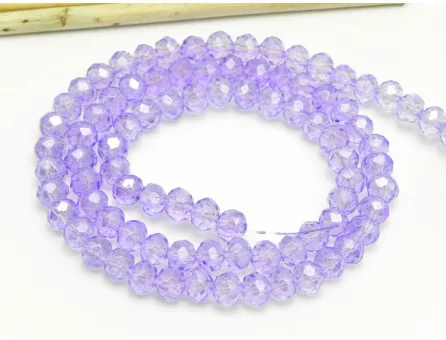 Margele cristal rondel fatetat electroplacat 6x4mm violet (sirag)