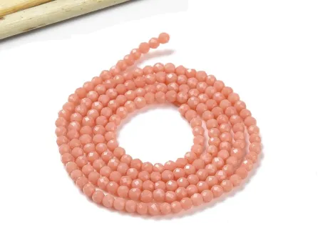 Margele cristal rotund fatetat 2mm peach opac (sirag)