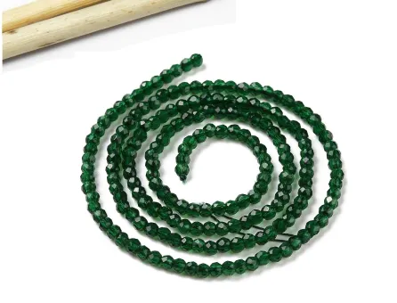 Margele cristal rotund fatetat 2mm verde inchis (sirag)