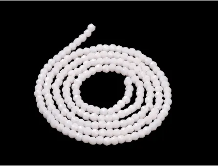 Margele cristal rotund fatetat 2mm alb opac (sirag)