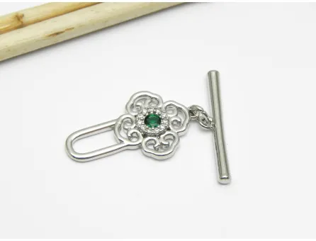 Inchizatoare cubic zirconia toggle argintiu (1buc)
