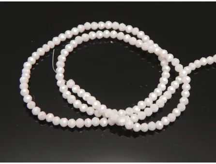 Margele cristal rondel 3x2mm roz ivory opac lustered (sirag)