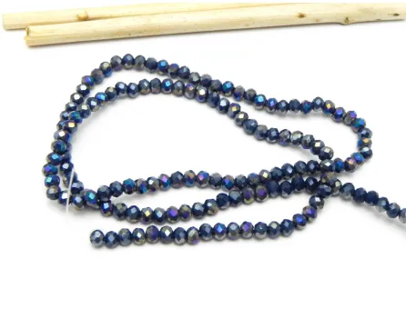 Margele cristal rondel 3x2mm denim opac AB (sirag)