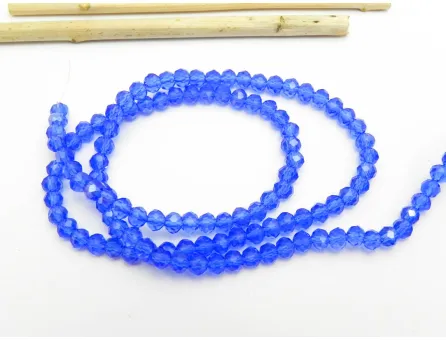 Margele cristal rondel fatetat 4x3mm albastru AB (sirag)
