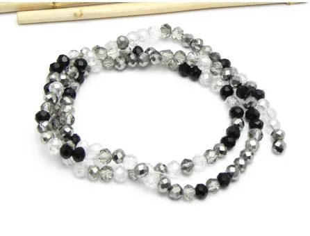 Margele cristal rondel fatetat 4x3mm mix (sirag)