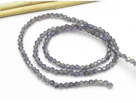 Margele cristal biconic 2x3mm indigo AB (sirag)