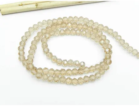 Margele cristal rondel fatetat 4x3mm nisipiu lustered (sirag)