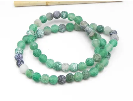 Sirag agate frosted 6mm verde