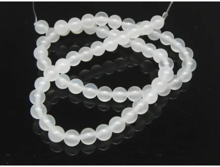 Sirag agate 6mm alb transparent
