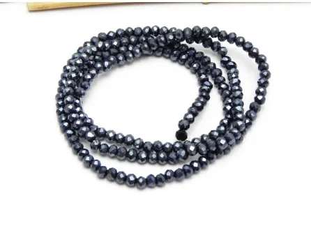 Margele cristal rondel electroplacat 3.5x3mm hematit (sirag)