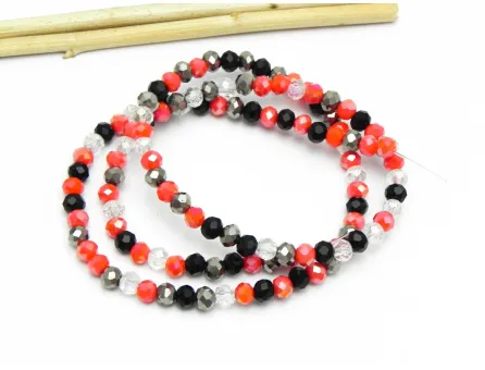 Margele cristal rondel fatetat 4x3mm mix (sirag)