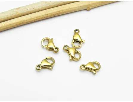 Inchizatoare carabina otel inoxidabil 316 hipoalergenic 9x6mm placat cu aur 18K