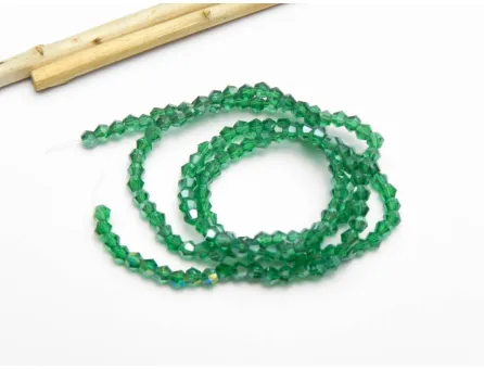 Margele cristal biconic 2x3mm verde smarald AB (sirag)