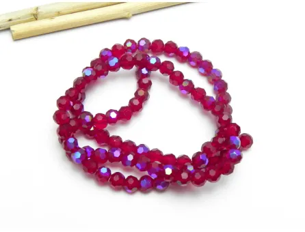 Margele cristal rotund fatetat 4mm rubin heliotrop (sirag)