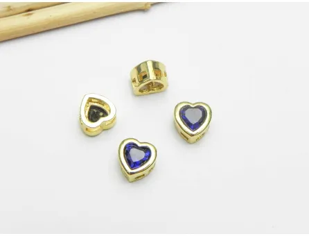 Distantier Cubic Zirconia inima 6.5x6.5x4mm midnight blue (1buc)