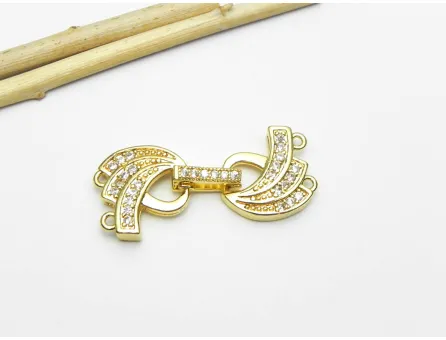 Inchizatoare cubic zirconia 36x15mm auriu (1buc)