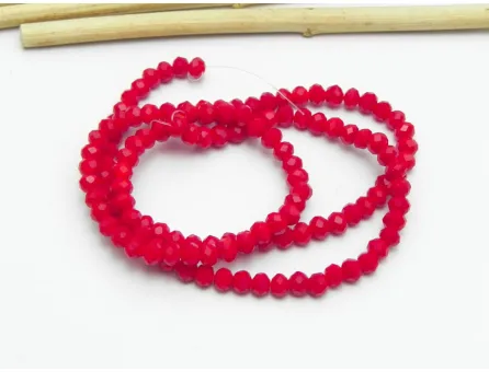 Margele cristal rondel 3x2mm rosu opac (sirag)