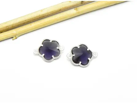 Link floare 16x12mm indigo