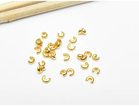 Acoperitor crimp otel inoxidabil 3x1.5mm placat cu aur 18K (1buc)