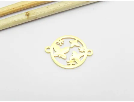 Link otel inoxidabil auriu fluturi 21x16mm