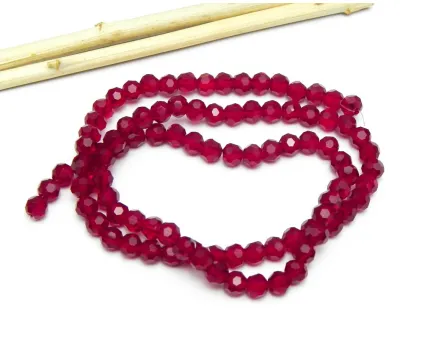 Margele cristal rotund fatetat 4mm bordo (sirag)