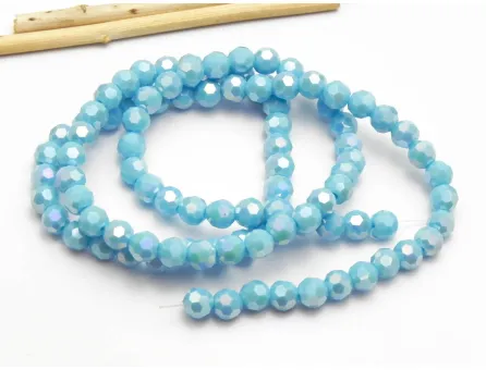 Margele cristal rotund fatetat 6mm sky blue deschis opac AB (sirag)