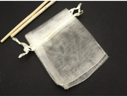 Saculet organza 9x7cm crem