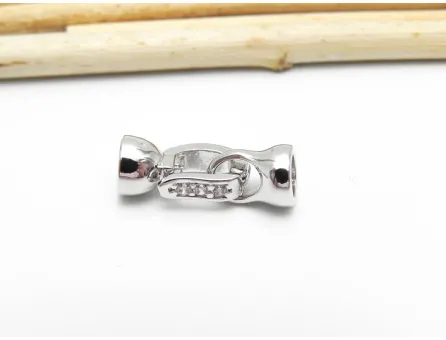 Inchizatoare cubic zirconia 12x7mm argintiu (1buc)