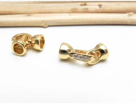 Inchizatoare cubic zirconia 12x7mm auriu (1buc)