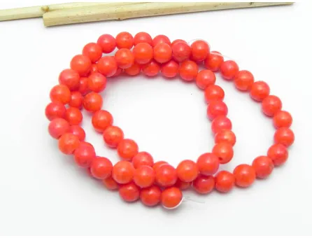 Sirag jad sfere 6mm coral portocaliu