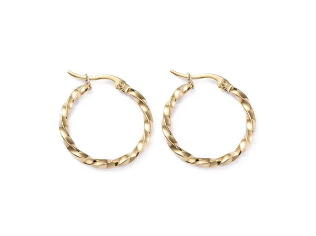 Tortite cercei otel inoxidabil 201 auriu rasucit 28x25mm (2buc)