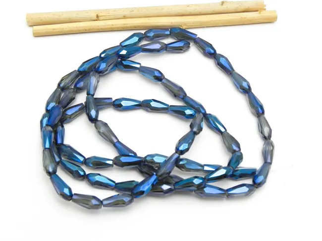 Margele cristal picatura electroplacate 10x4mm midnight blue (sirag)