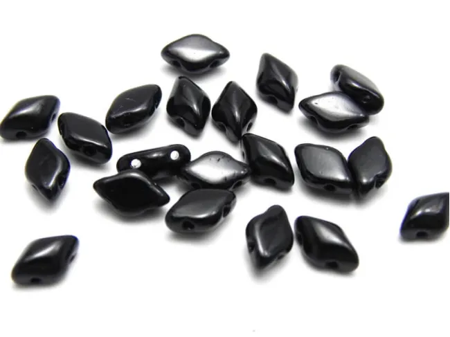 Margele Cehia Gemduo 8x5mm jet (20buc)