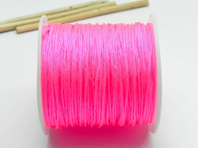 Snur cu nylon pentru bratari 0.8mm roz neon (10m)