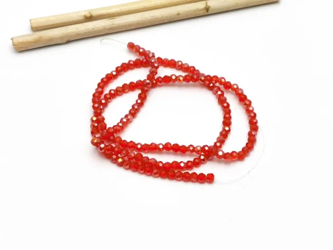 Margele cristal rondel 2.5x2mm rosu AB (sirag)