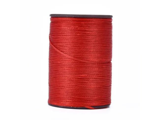 Rola ata cerata plata micro macrame 0.80mm rosu (100m)