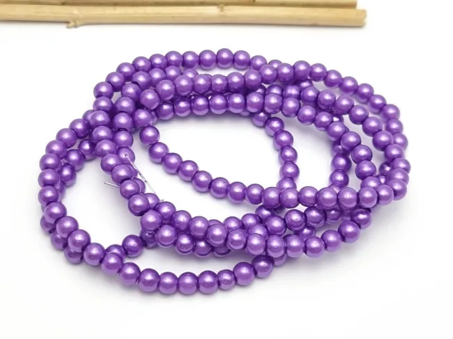 Sirag perle de sticla 4mm mov violet