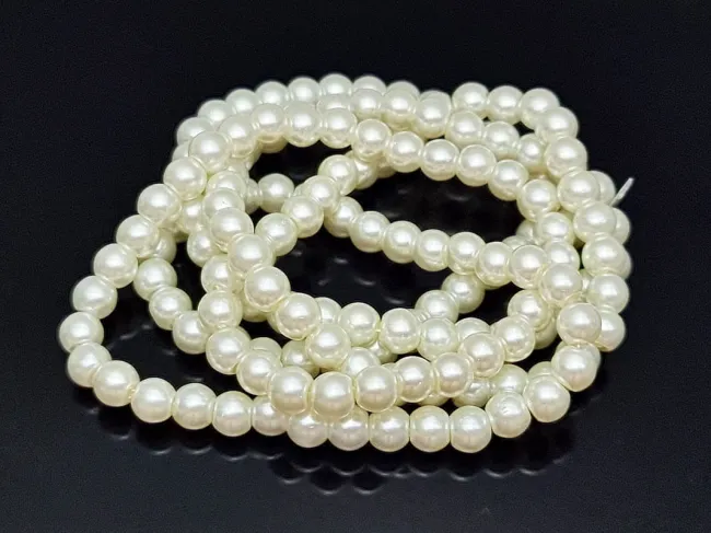Sirag perle de sticla 6mm ivory