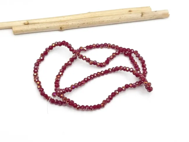 Margele cristal rondel 2.5x2mm burgundy opac AB (sirag)