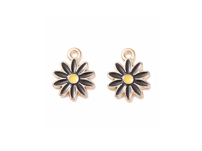 Charm auriu 13x9mm floare