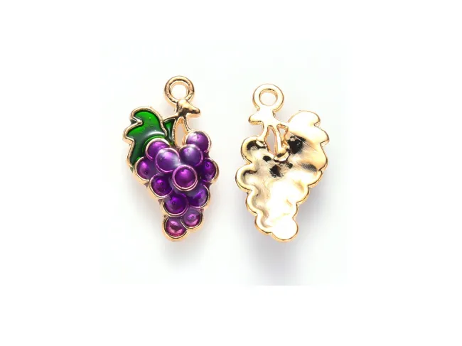 Charm auriu 17x10mm struguri