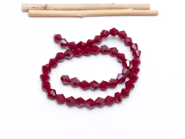 Margele cristal biconic 6mm rosu inchis opac lustered (sirag)