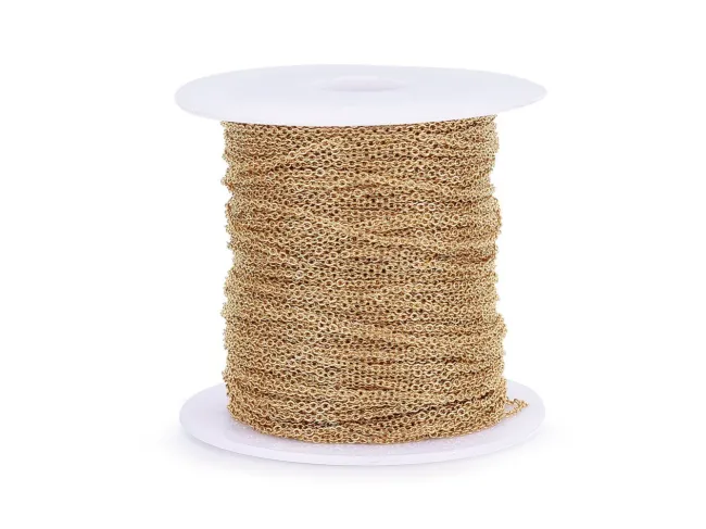 Lant otel inoxidabil auriu 1.5x1.2x0.3mm (1m)