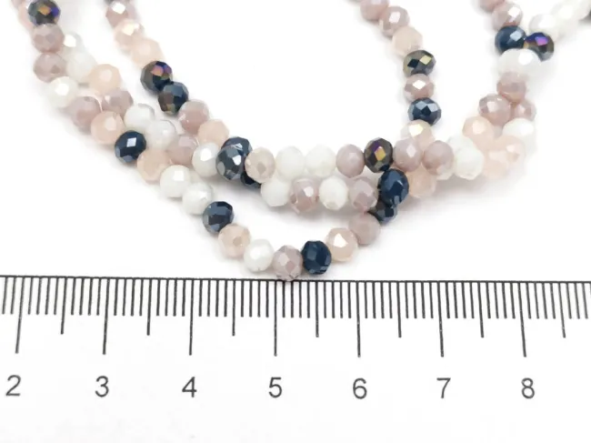 Margele cristal rondel fatetat 4x3mm mix mov gri (sirag)