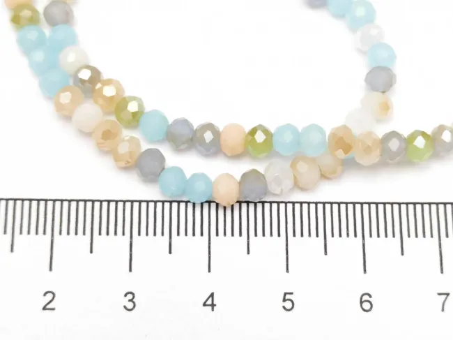 Margele cristal rondel fatetat 4x3mm mix pastel (sirag)