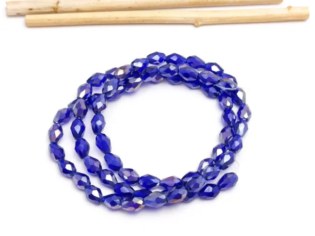 Margele cristal picatura 6x4mm blue AB (sirag)