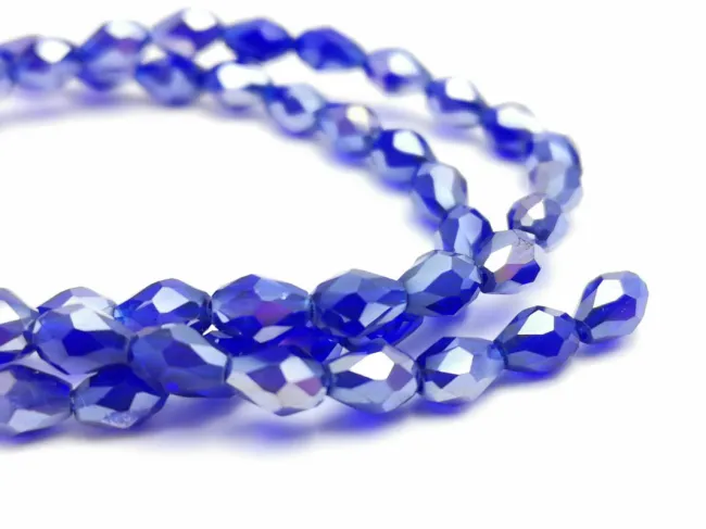 Margele cristal picatura 6x4mm blue AB (sirag)